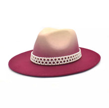 Load image into Gallery viewer, Fedora Hat w/pearl beads
