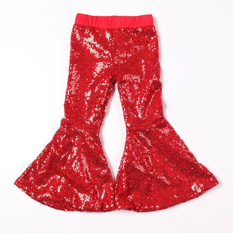 Girls Bell Bottomed Sequin Pants